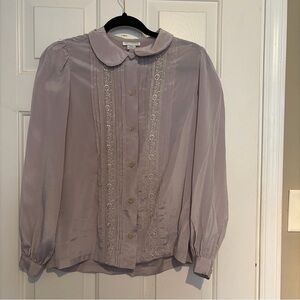 Oscar de la Renta Lavender Blouse